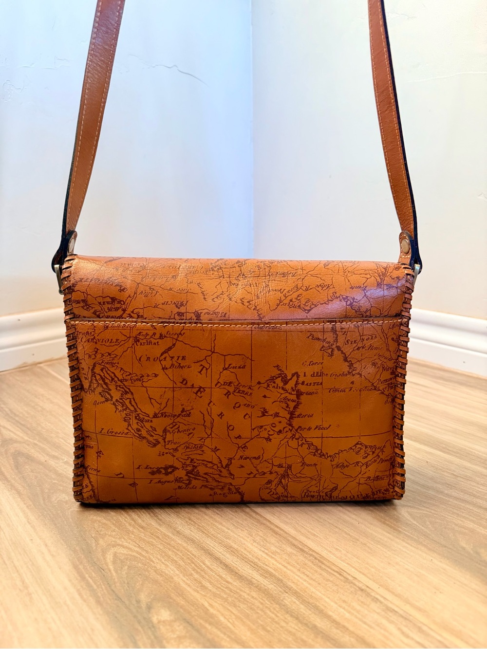 Patricia Nash Leather Floral Map-Print Bag and Wallet - Picture 9 of 13